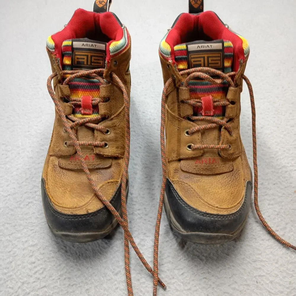 Ariat Terrain Hiking Boots Women 8.5 B Brown Leather Serape Stripe ATS outdoor